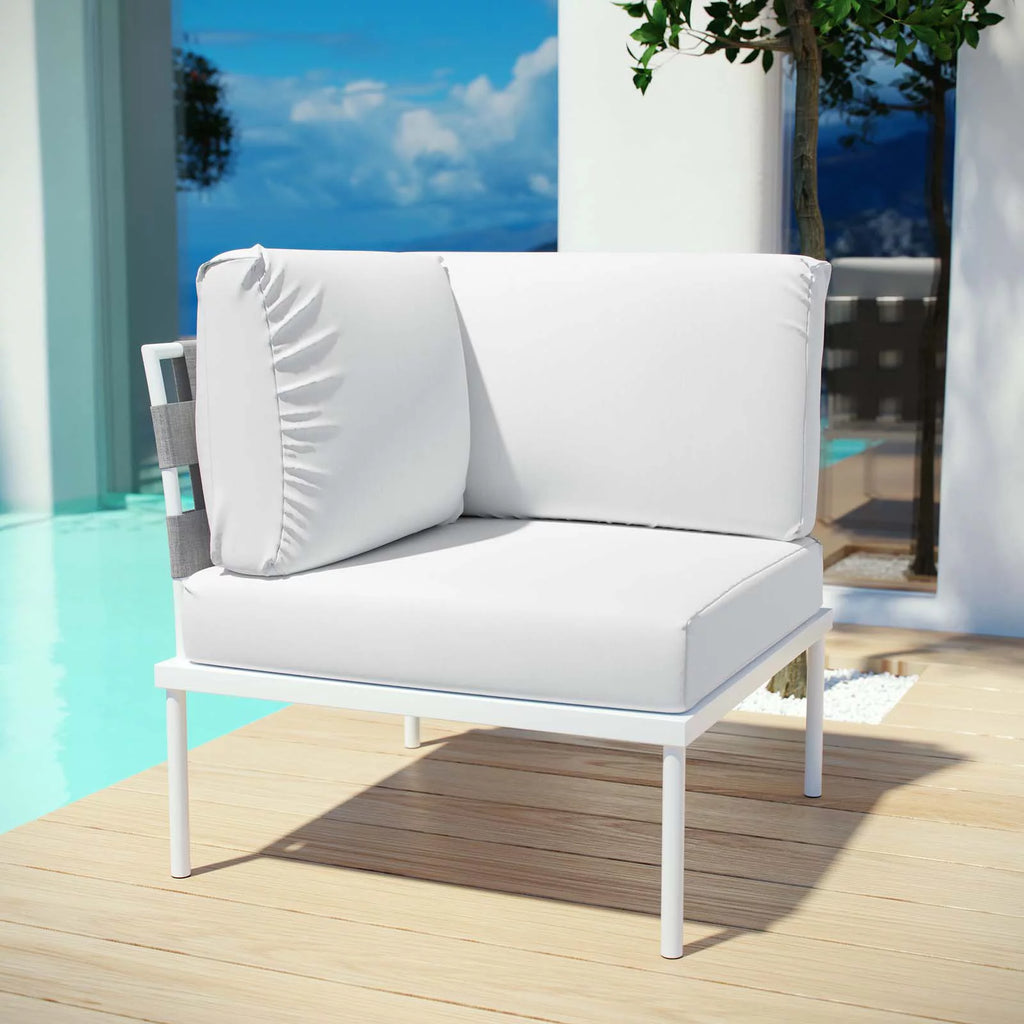 White Rattan Corner Sofa Chair A77540