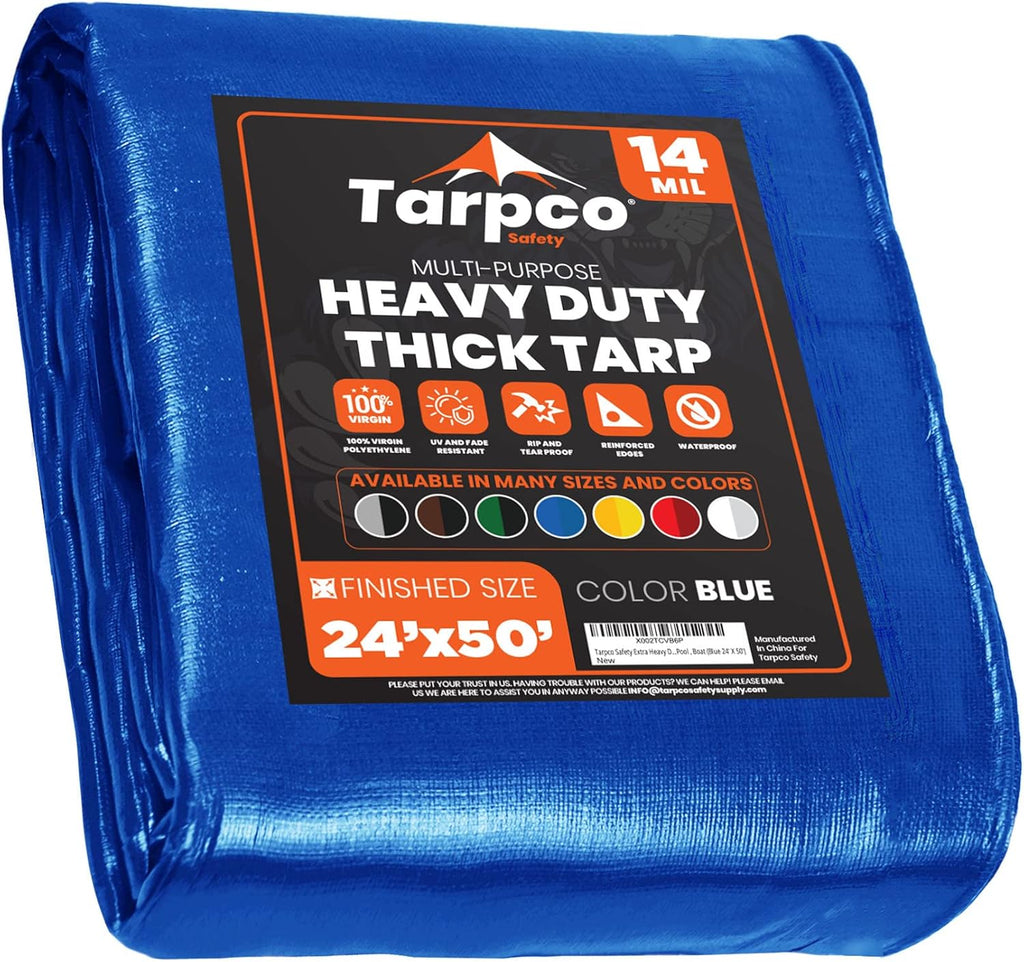 Extra Heavy Duty 14 Mil Waterproof UV Resistant Poly Tarp B227565