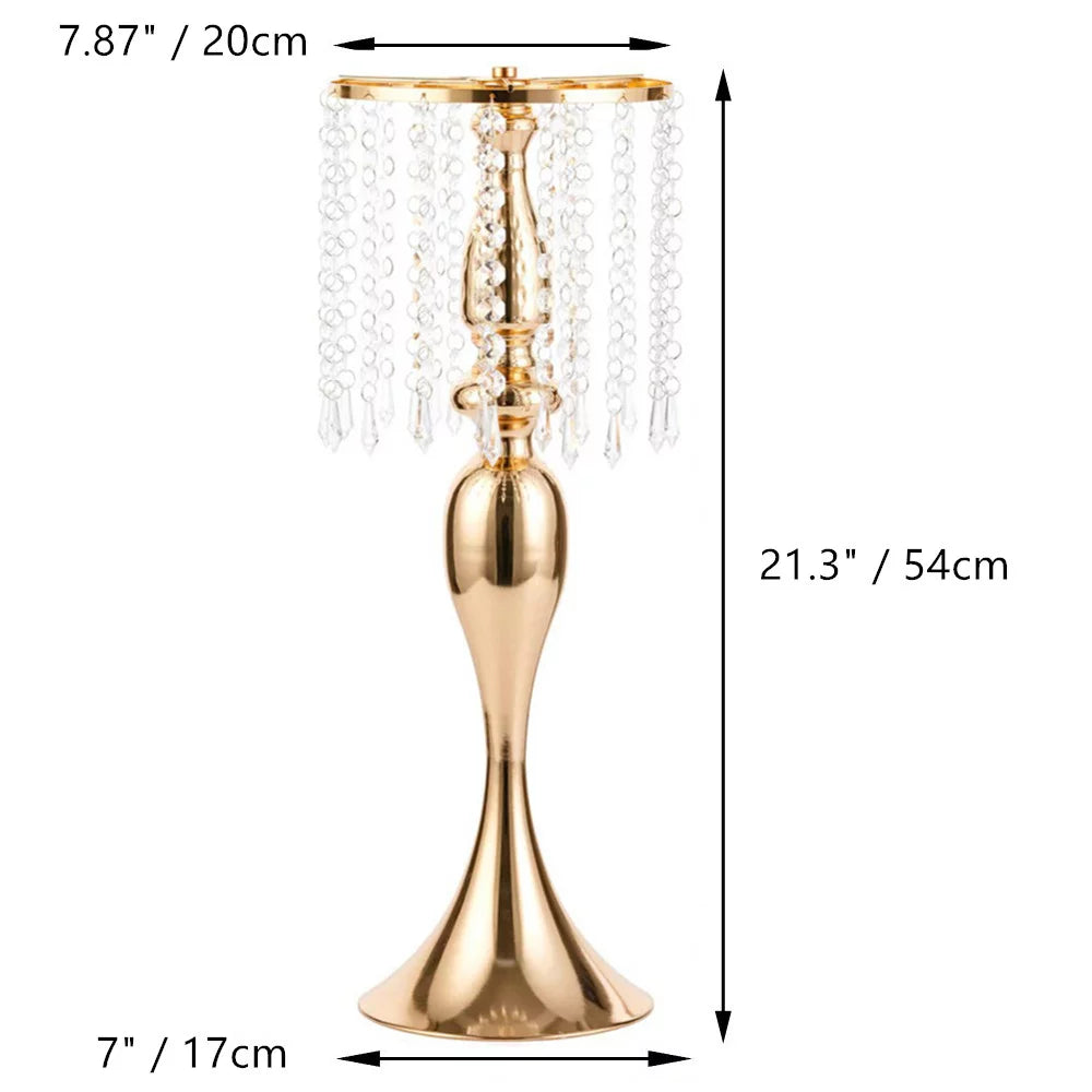 10 Pcs 21.3 Inches Tall Crystal Metal Vase I8102