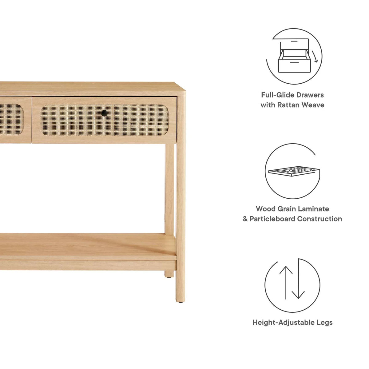 Oak Wood Entryway Console Table W7588