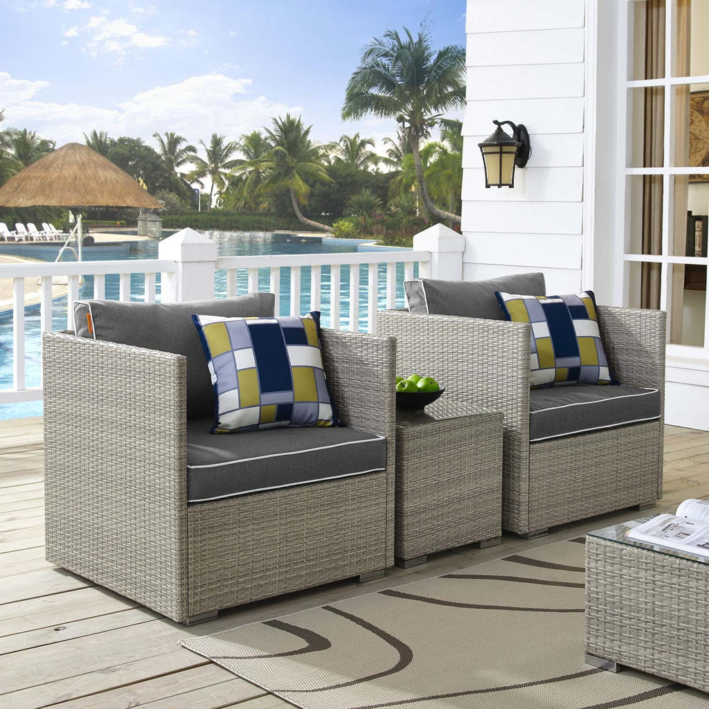 Dark Grey Rattan Wicker Sectional Sofa Set R4718