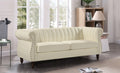Cream White Faux Leather Living Room Set E8218