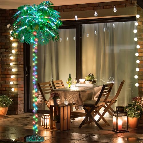 6FT 400 LED Lighted Palm Tree with Coconuts Artificial Palm Tree K369