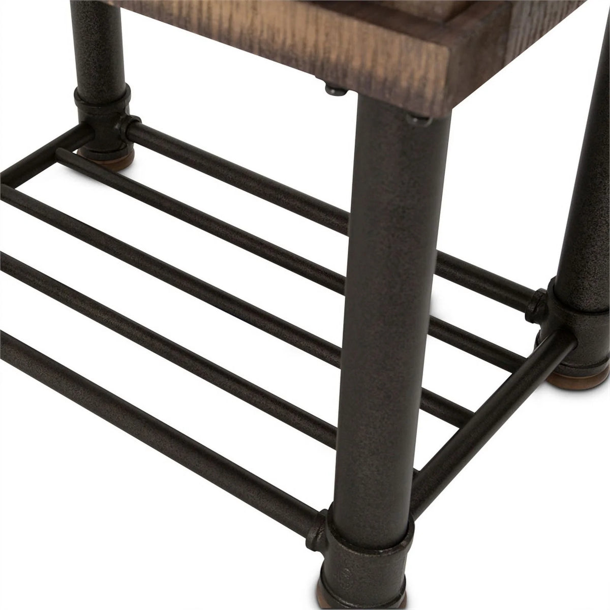 Wood & Metal Side Table with Drawer in Barn Brown S54579