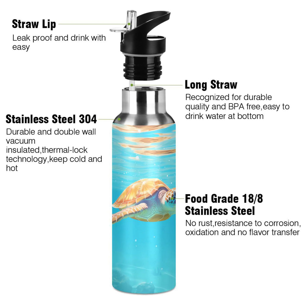 Insulated Stainless Steel Water Bottle with Straw Lid, 20 oz A157