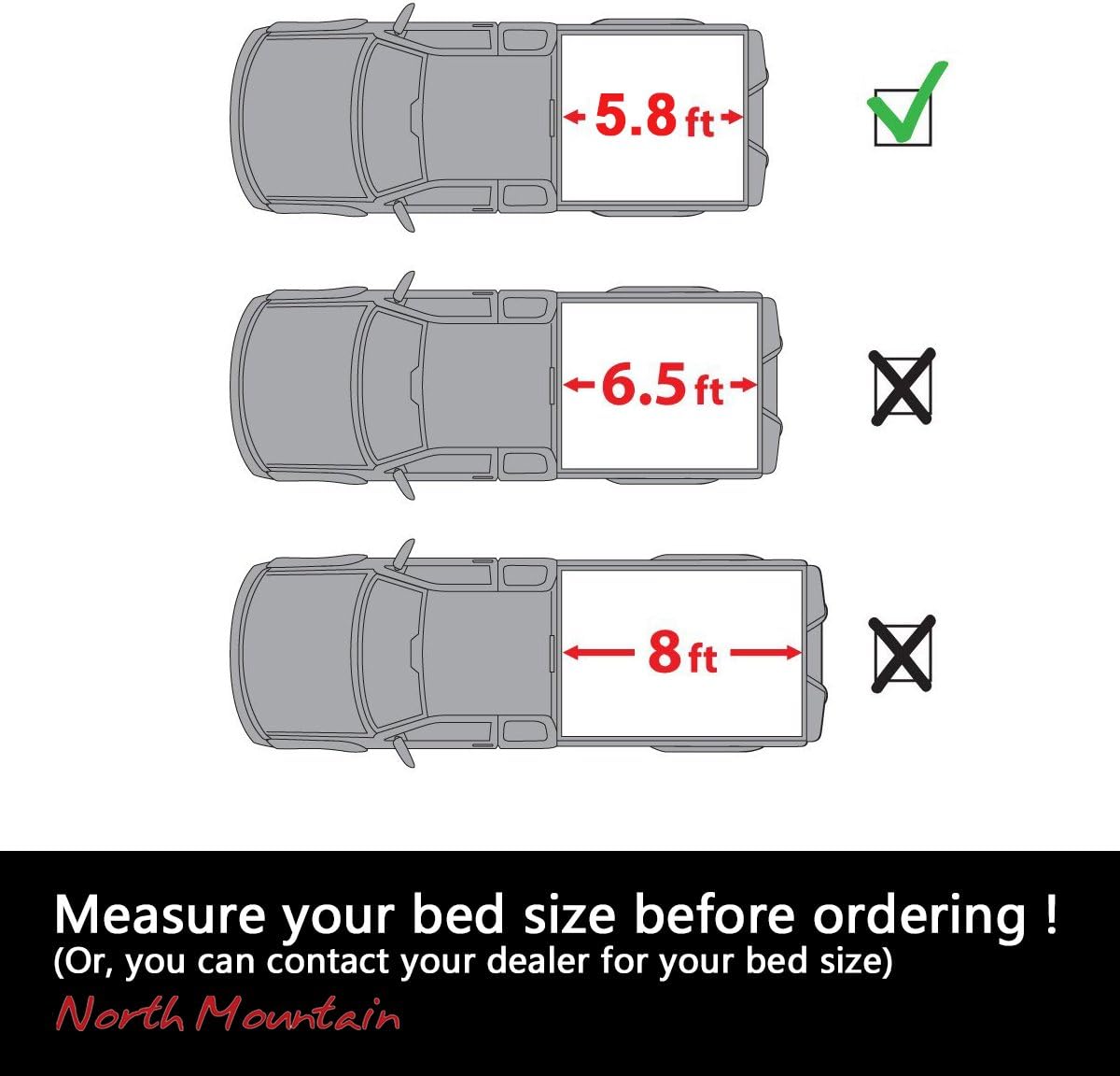 Soft Roll Up Tonneau Cover for 5.8' Bed L506