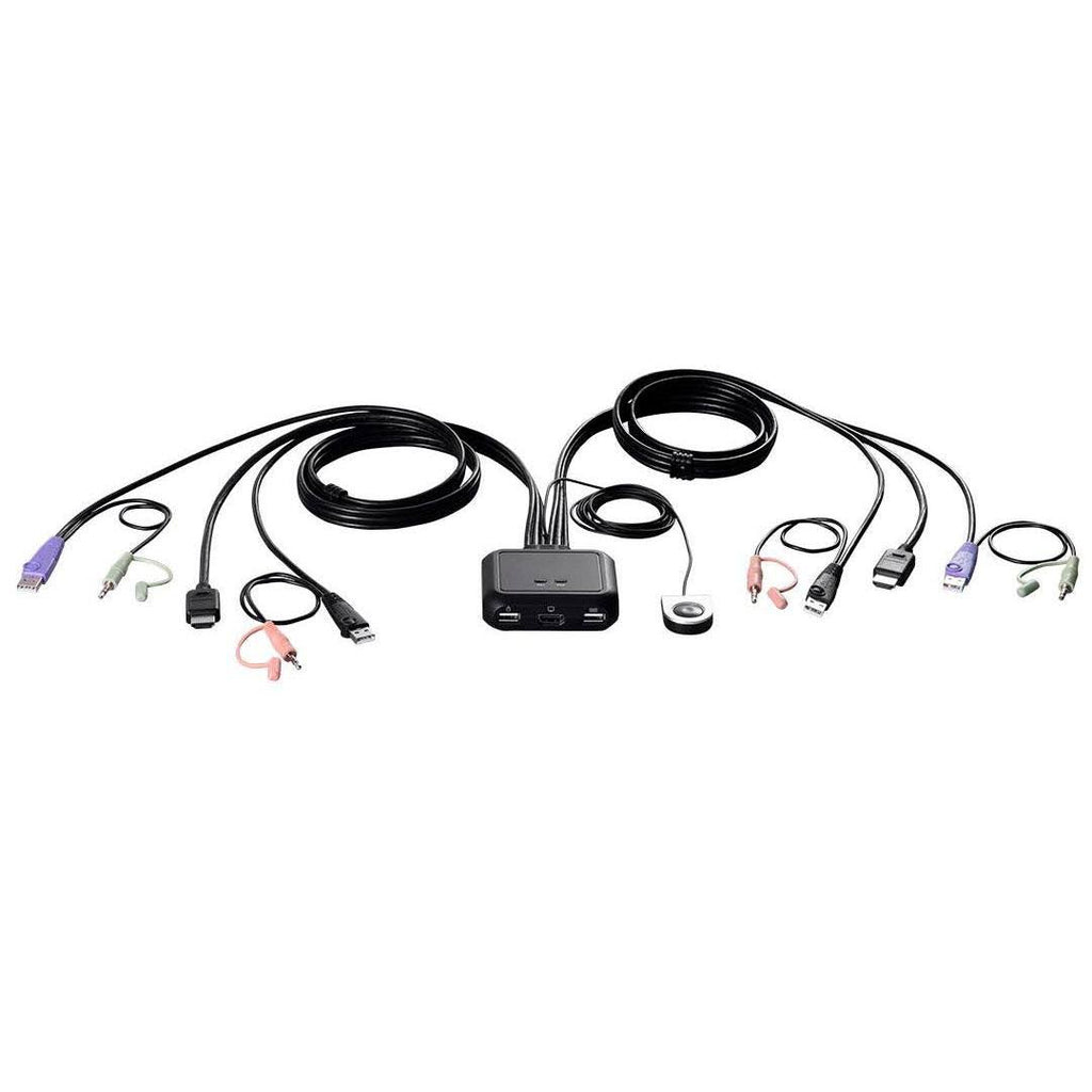 2-Port USB HDMI/Audio Cable KVM Switch with Remote Port Selector A4631