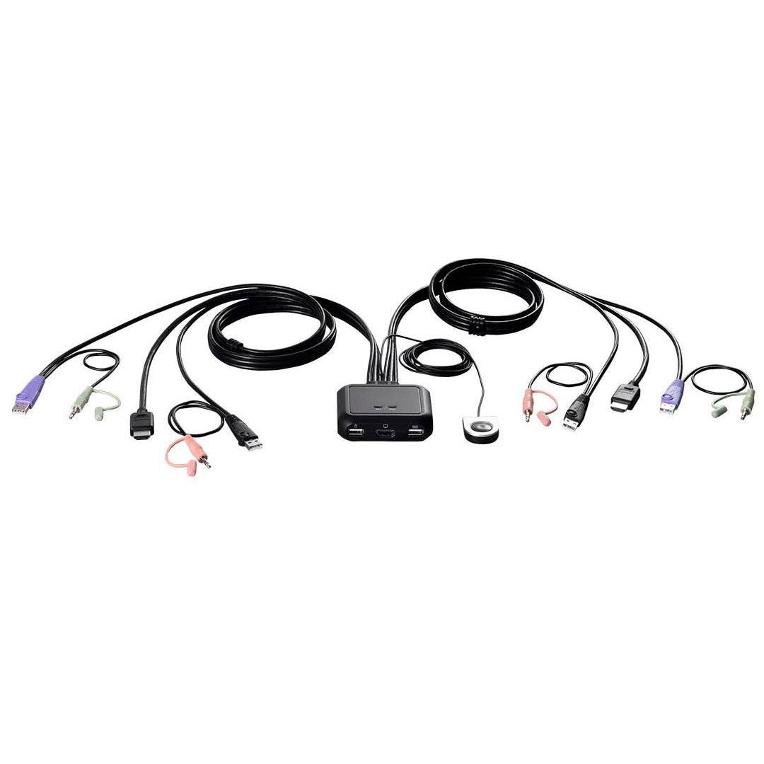 2-Port USB HDMI/Audio Cable KVM Switch with Remote Port Selector A4631