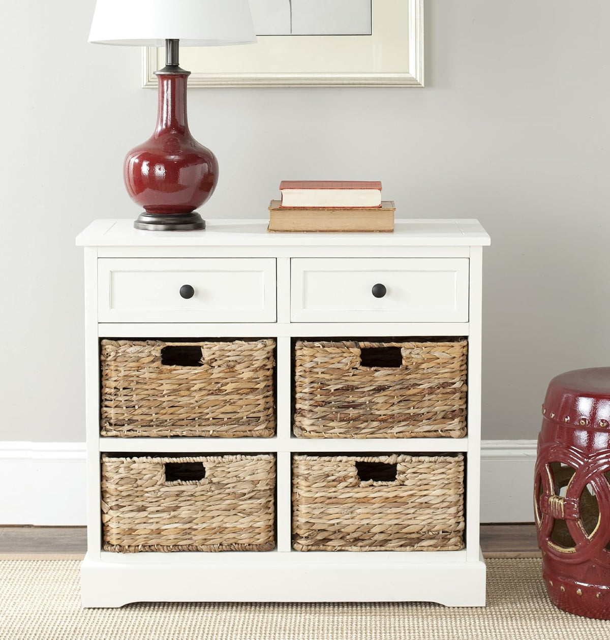 Brown Wicker Basket Storage Unit U9462