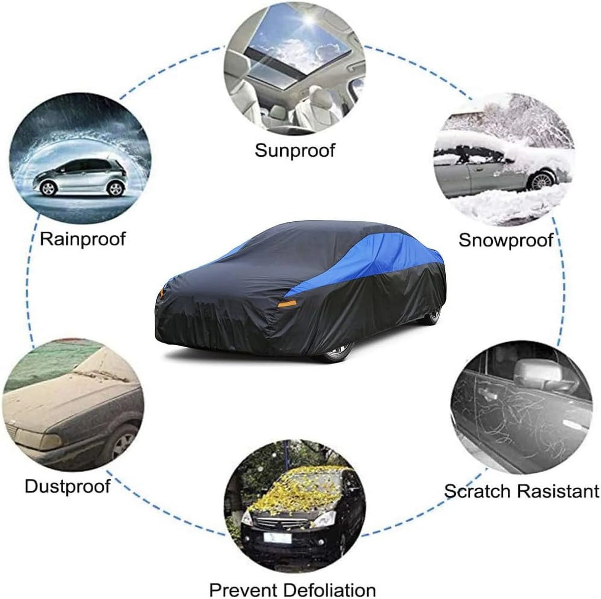Blue All Weather Waterproof Car Cover C876