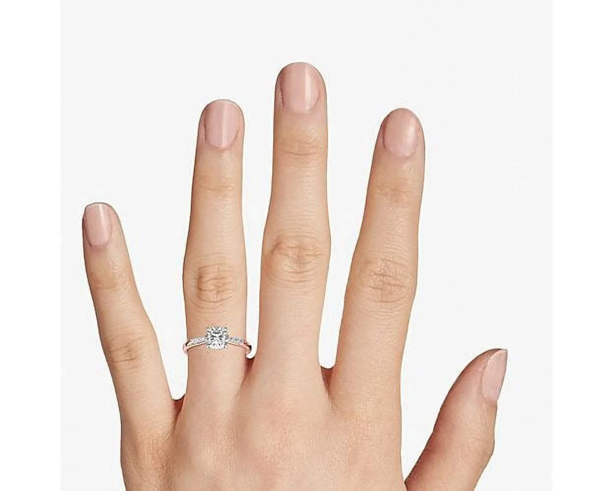 14K Rose Gold Solitaire Diamond Ring H580