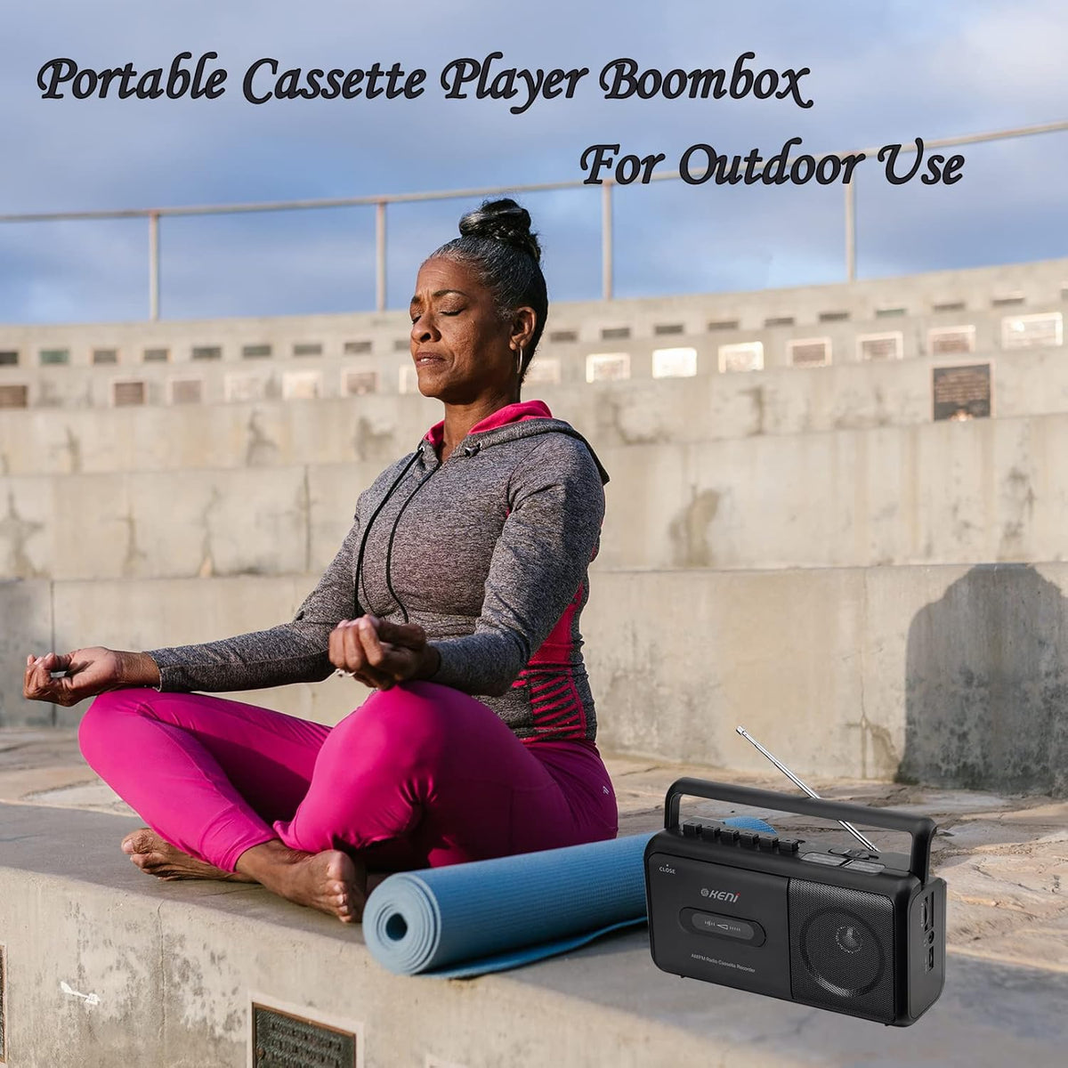 Portable Cassette Player Boombox AM/FM Radio Stereo Tape Recorder T4868