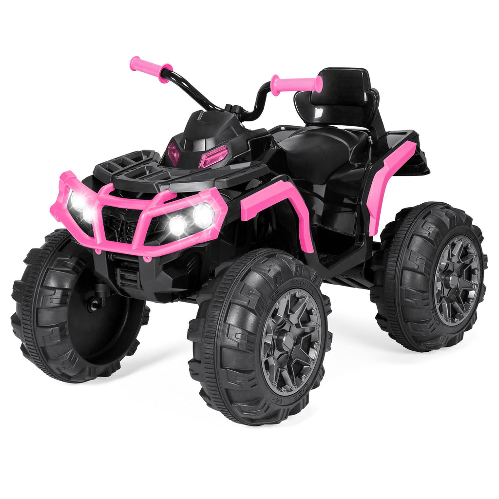 12V Pink Kids 4-Wheeler ATV Ride On Car Toy with LED Headlights F47926