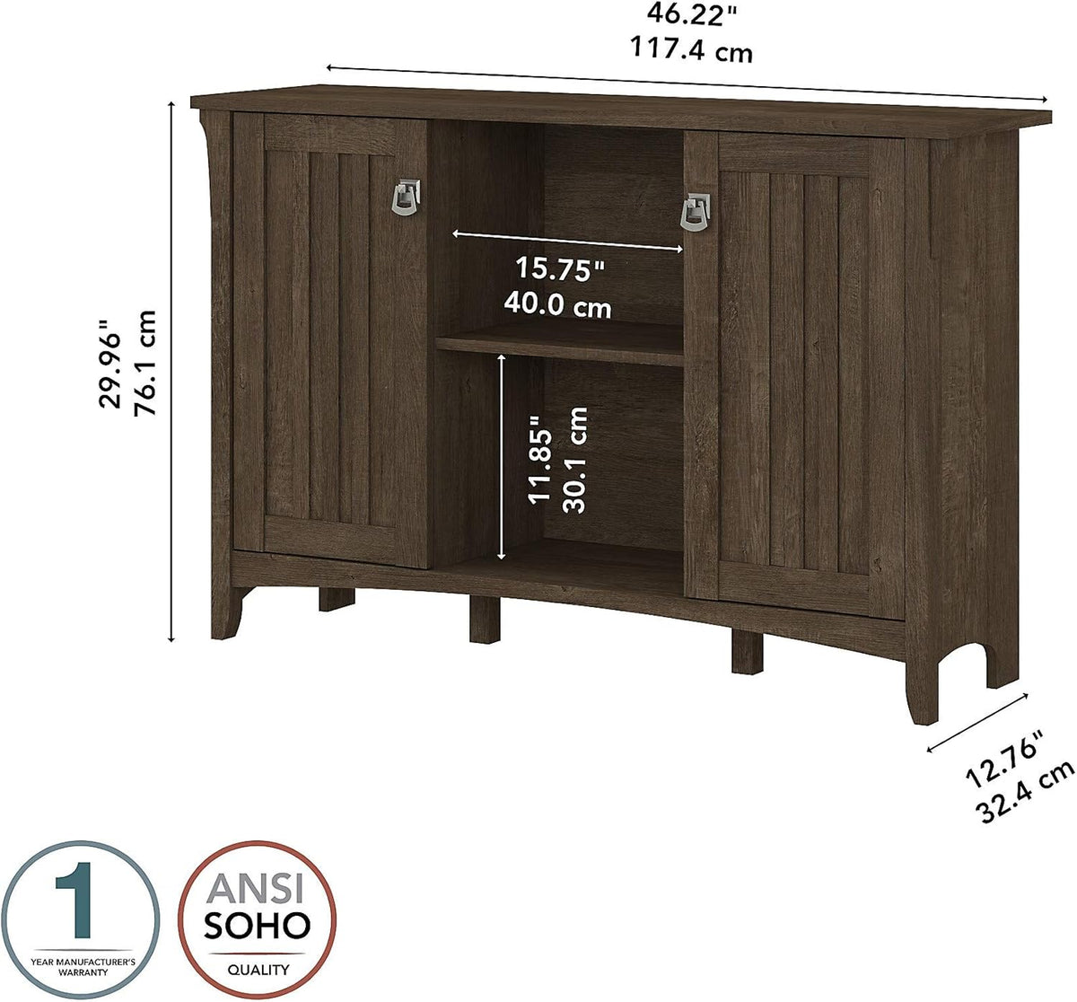 Ash Brown Storage Cabinet with Doors K767