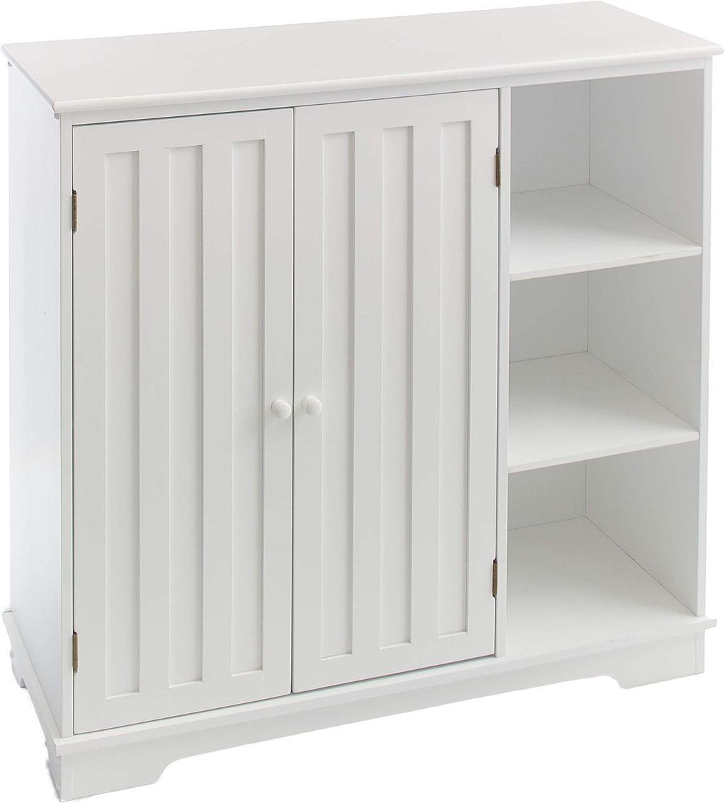 Red Beadboard Buffet Cabinet with Storage M8511
