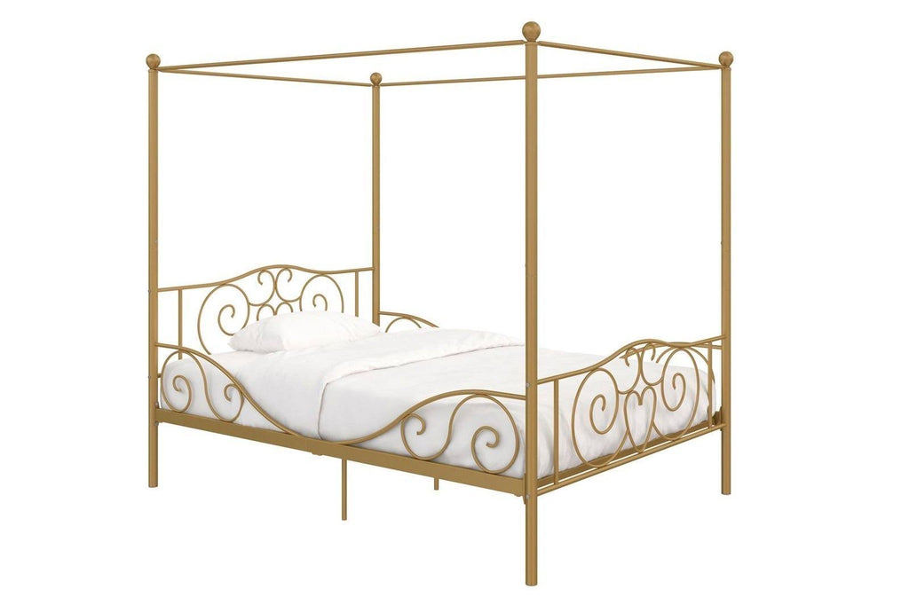 Gold Full Size Metal Canopy Bed Frame A34520