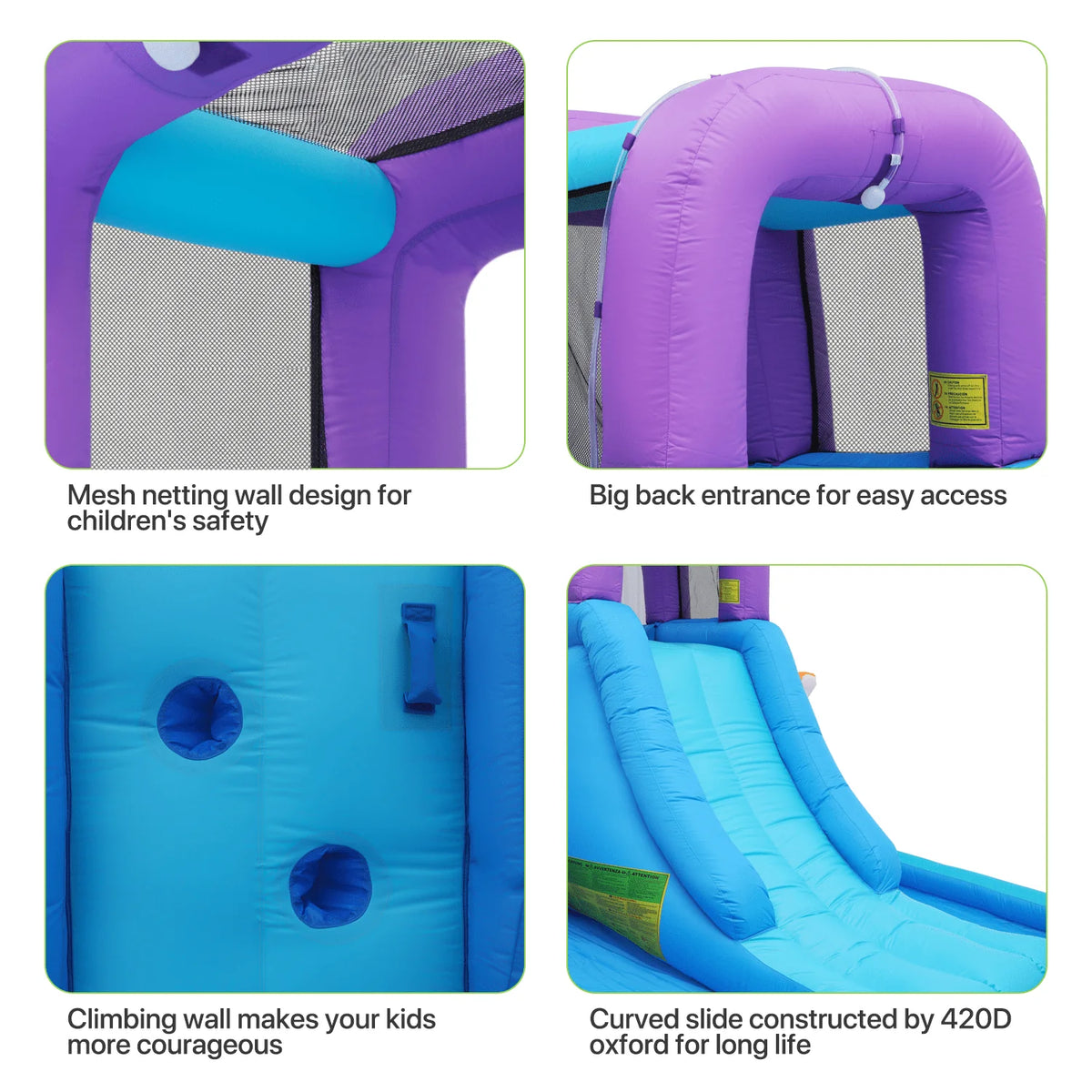 Kids Inflatable Water Slide with Blower and Splash Pool H17567