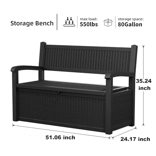 75 Gallon Lockable Storage Bench Deck Box O966
