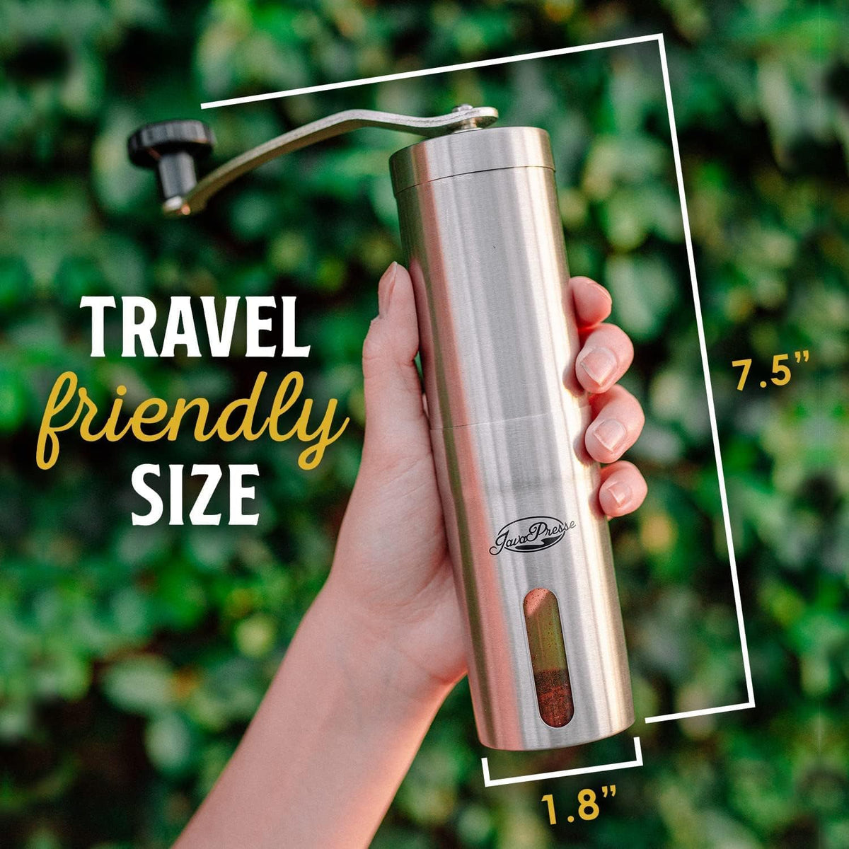 Manual Stainless Steel Coffee Grinder with Hand Crank A7407