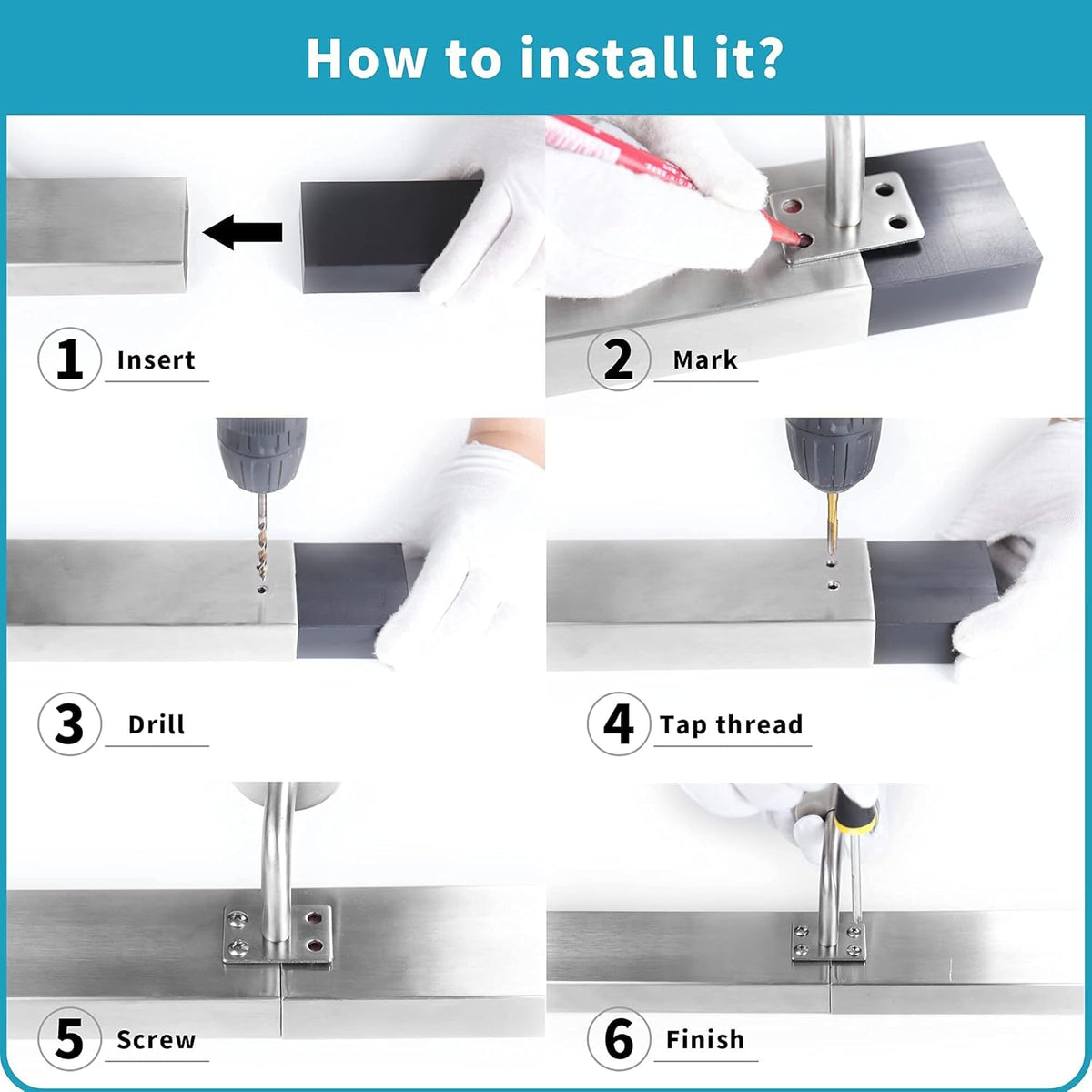 Brushed Stainless Steel Wall Mounted Stair Handrail N257261