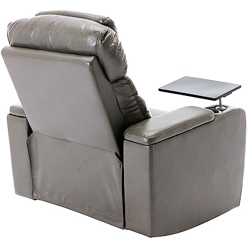Light Grey PU Leather Electric Single Reclining Chair with USB Y9761