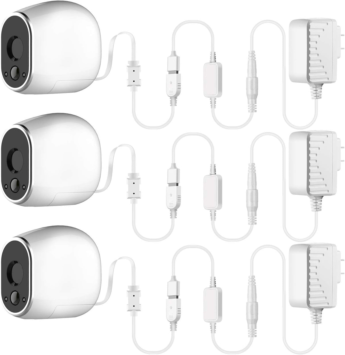 White Weatherproof Outdoor Power Adapter with 20 ft Power Cable Y5052