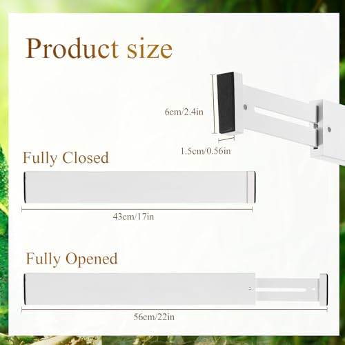 12 Pcs Bamboo Drawer Dividers Adjustable 2.4" High 17"-22" White H107