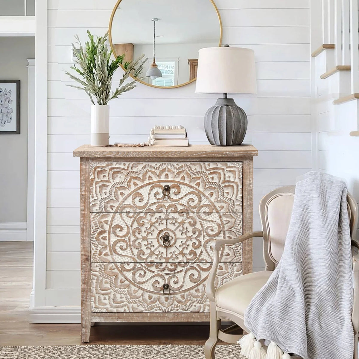 Rustic Wood Three-Drawer Chest Z814767