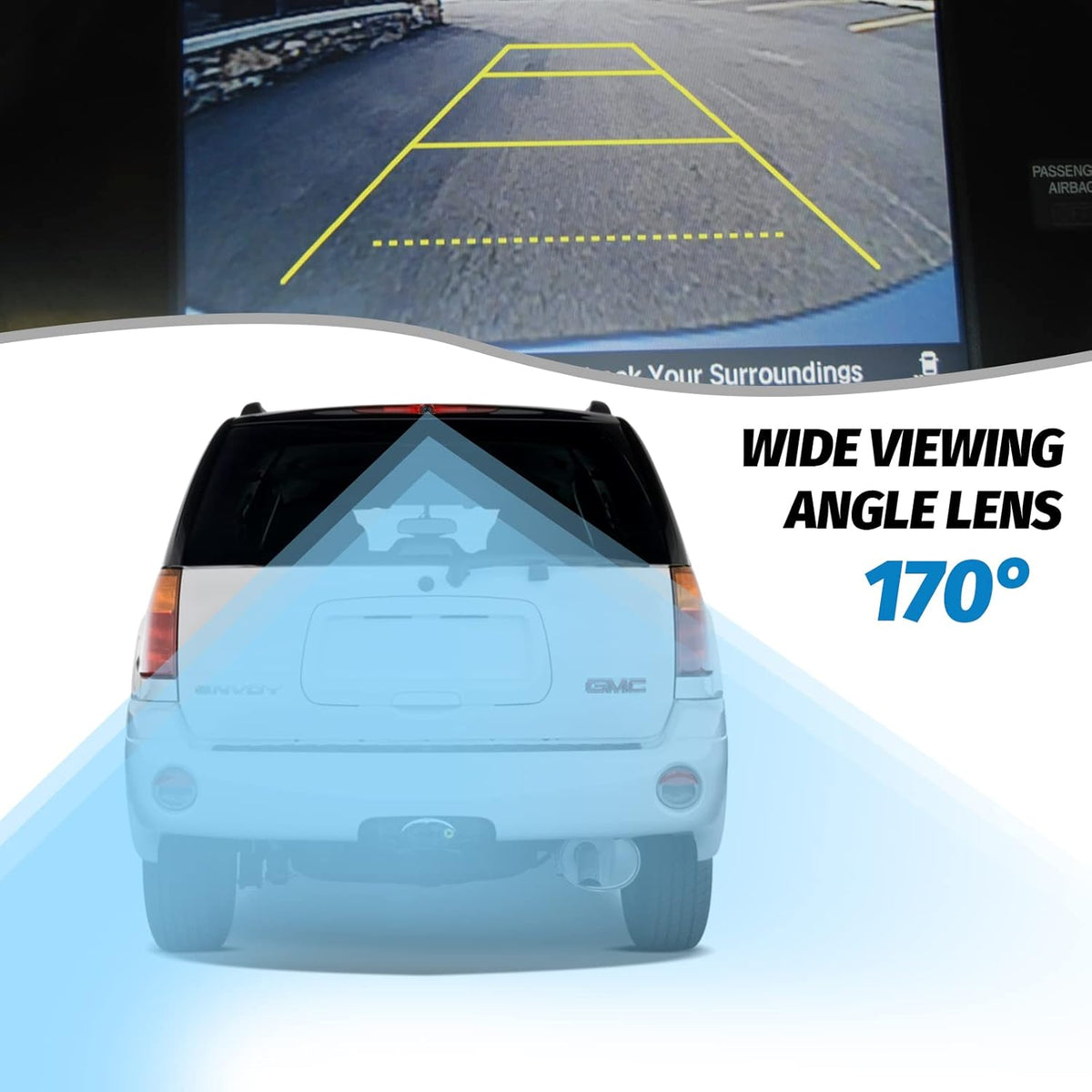 Rear View Backup Camera with Third Brake Light Waterproof Night Vision Reverse Camera Built-in Microphone Pack of 2 A3797