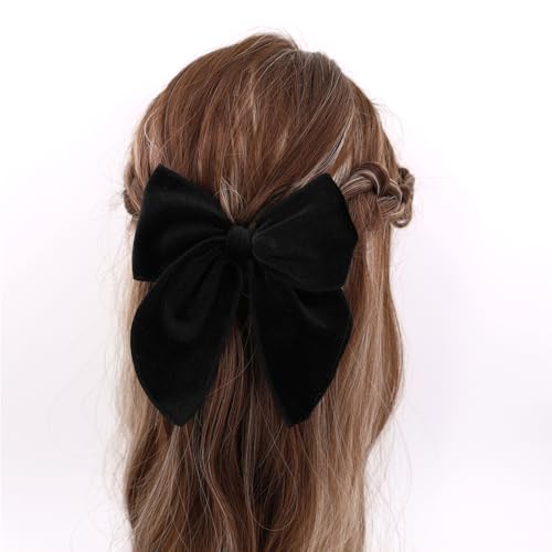 12 PCS Linen Velvet Hair Bows Barrettes C81557