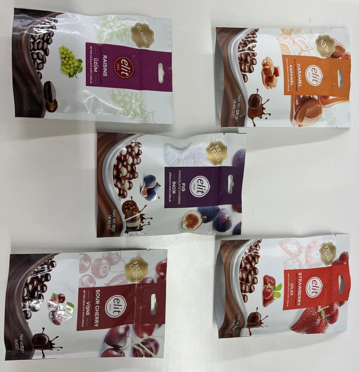 Car Straw Fig Raisins Sour Cherry 4.40 oz 5 Pc A882