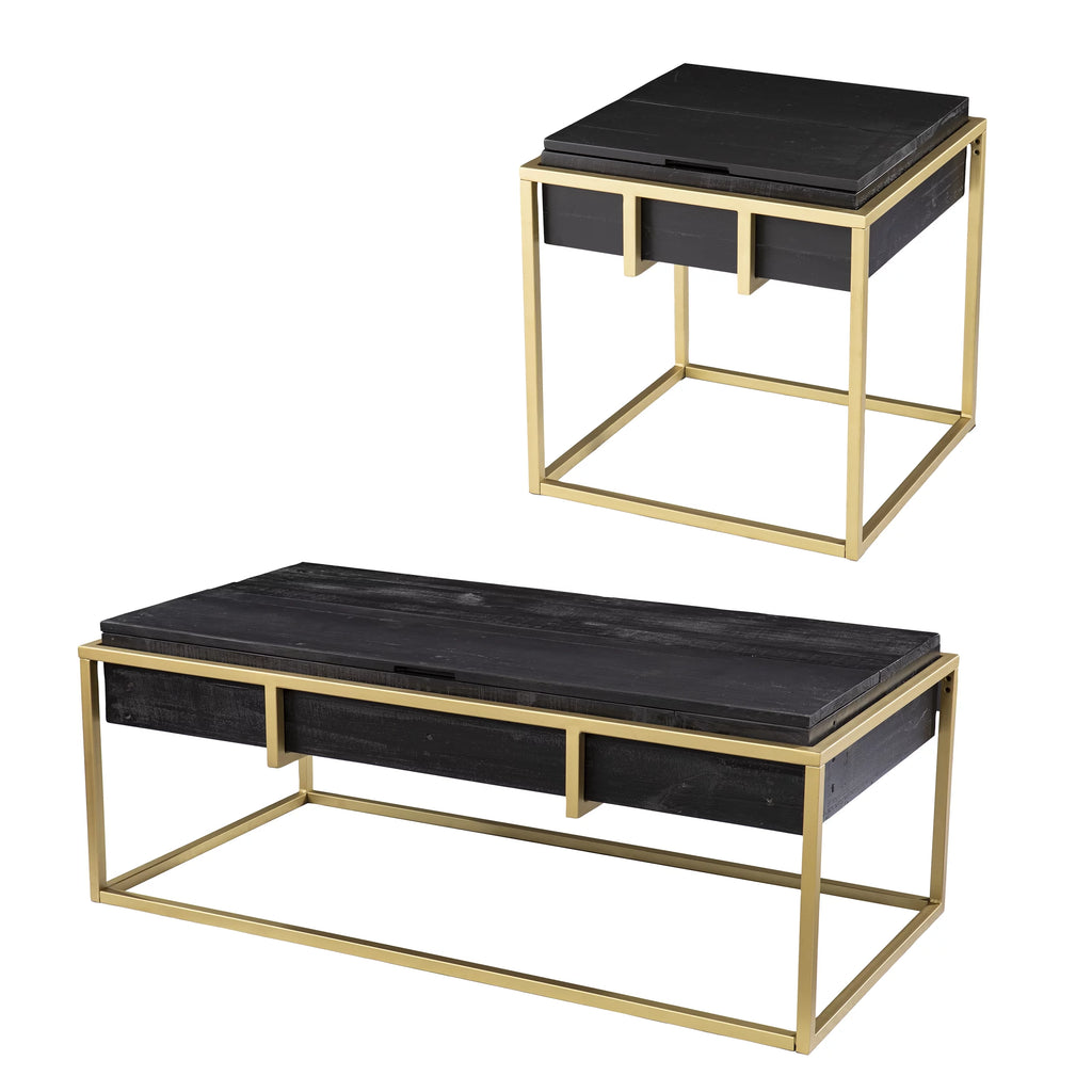Reclaimed Wood Storage End Table Z623543