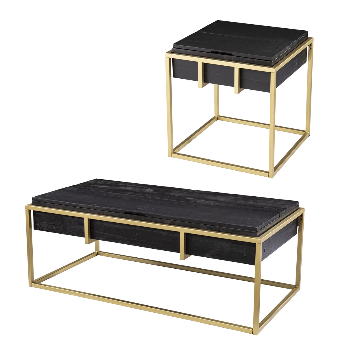 Reclaimed Wood Storage End Table Z623543