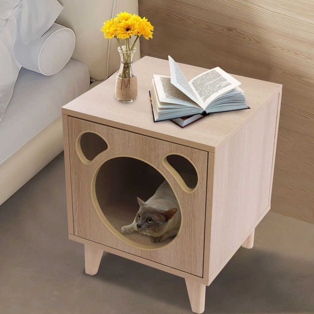 Oak Cat Nest Nightstand T689511