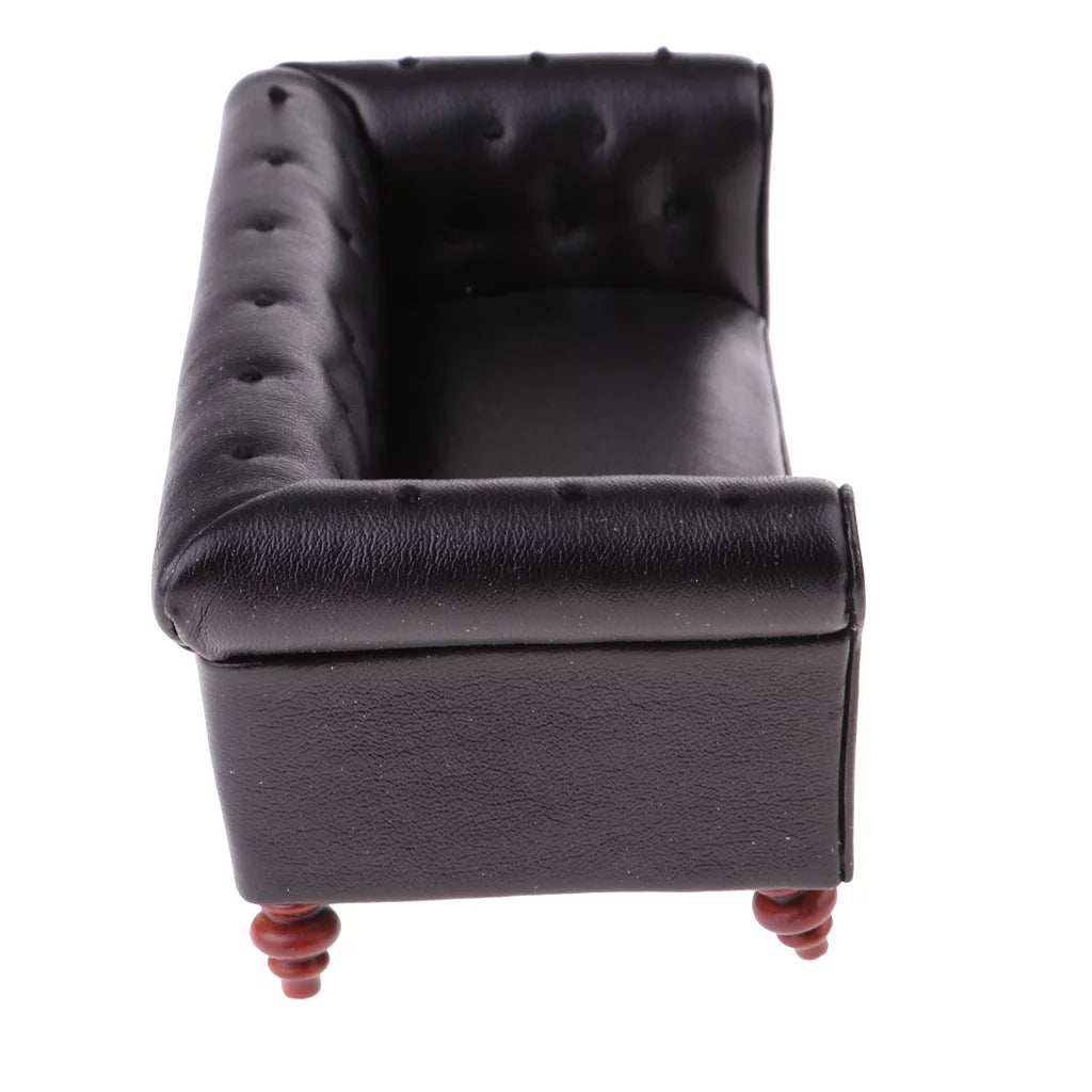Black Leather Sofa C678833