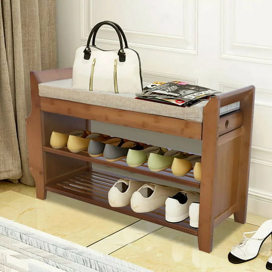 2 Tier Shoe Storage Bench with Drawer J1788