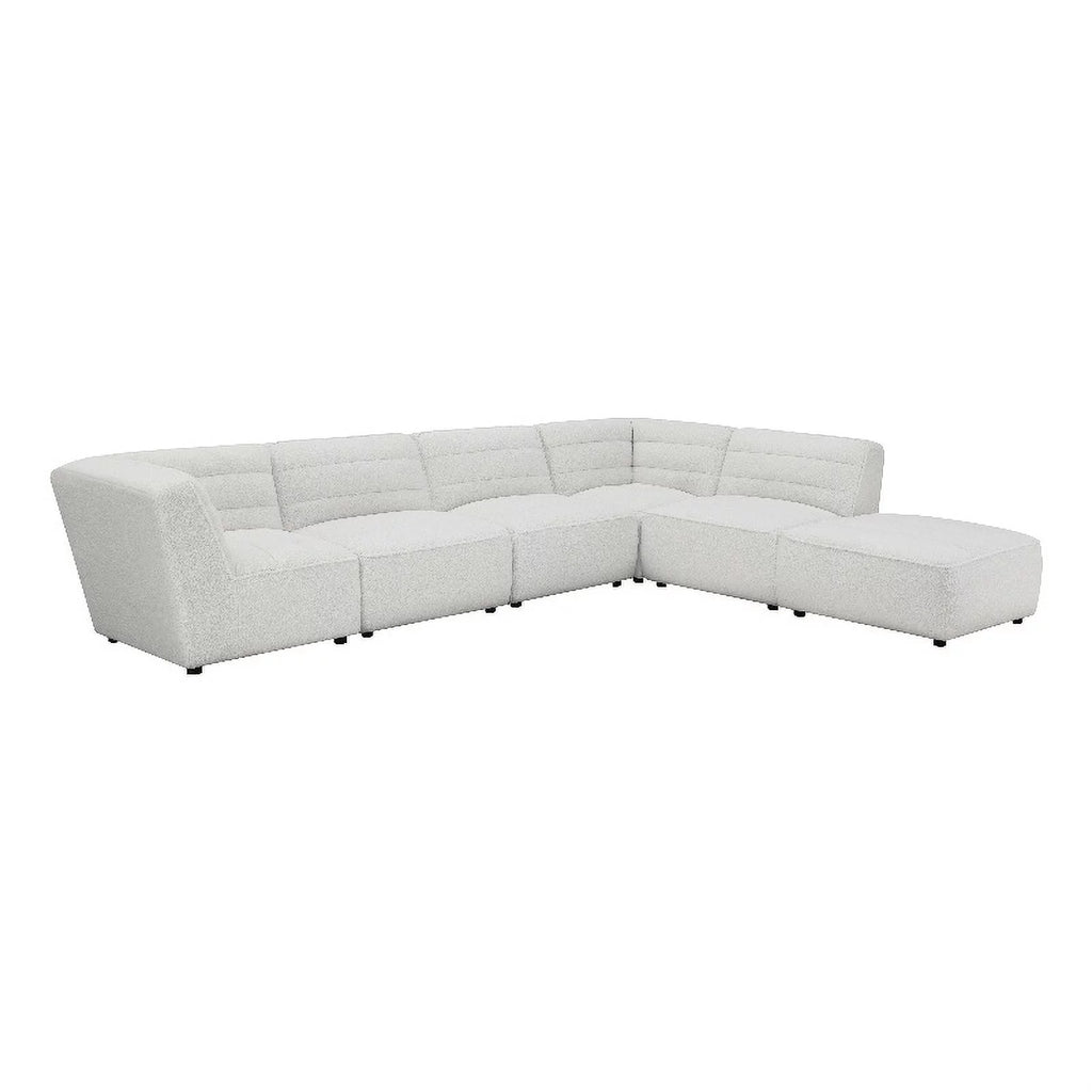 White 6-Piece Faux Leather Sectional L403