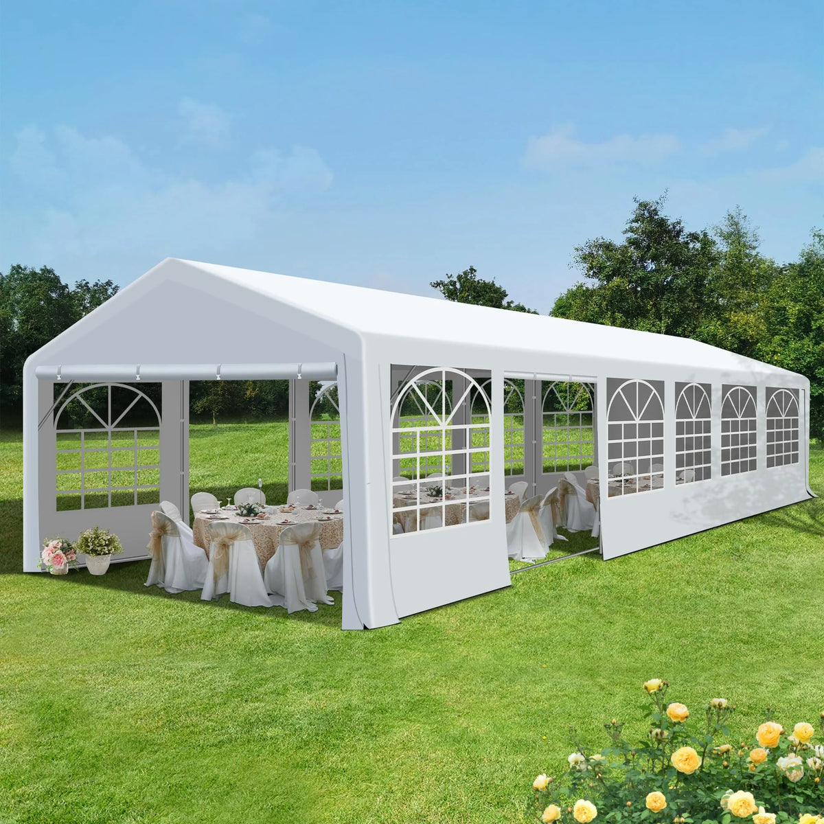 20x40FT Heavy Duty Patio Party Tent with Windows and 2 Roll-up Doors A403