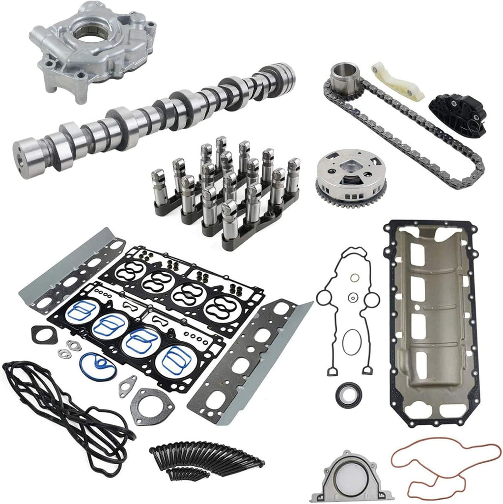 VVT Lifters Camshaft Kit Head Gasket Water Oil Pump Set for 2009-2015 Dodge Ram 1500 5.7L V8 HEMI L644