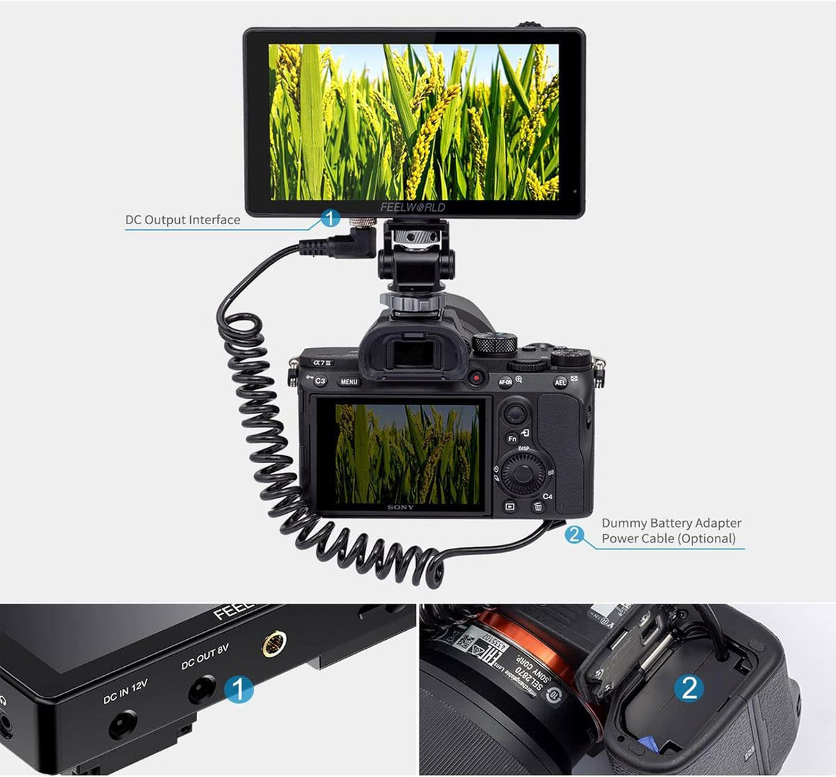 5.5 Touch Screen DSLR Camera Field Monitor 4K HDMI Input Output S9245