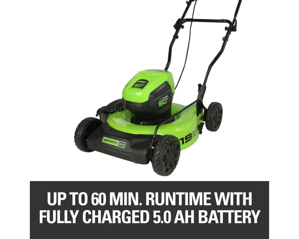 60V 19 Cordless Battery Push Lawn Mower with 5.0Ah Battery & Charger J59105