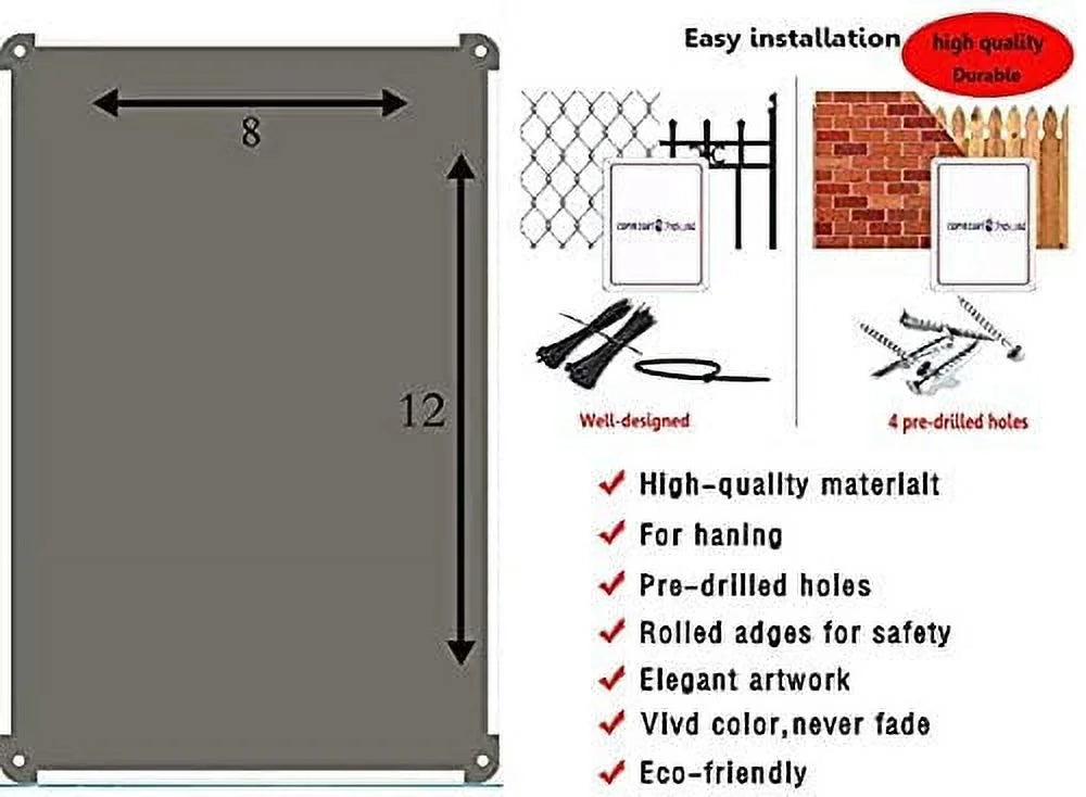 Retro Aluminum Wall Sign 8x12 Inch F736852
