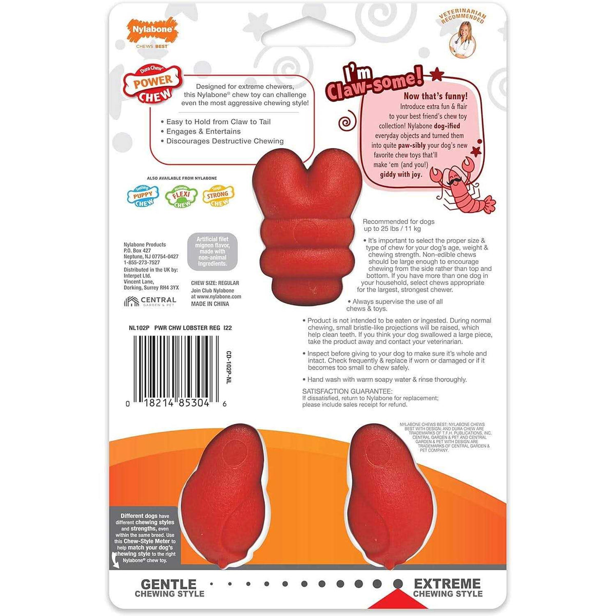 Power Chew Lobster Dog Toy A7612
