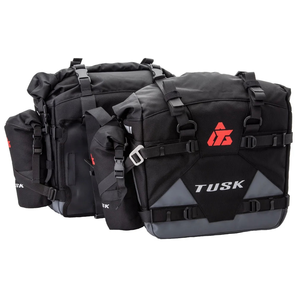 Black/Grey Pannier Racks with Pannier Bags and Bottle Holders A533911