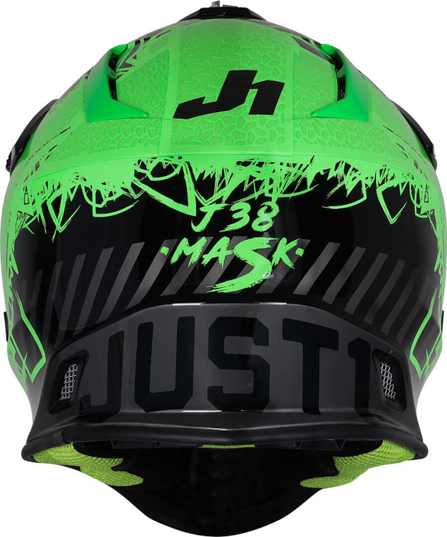 Black-Green Motocross Helmet F24408
