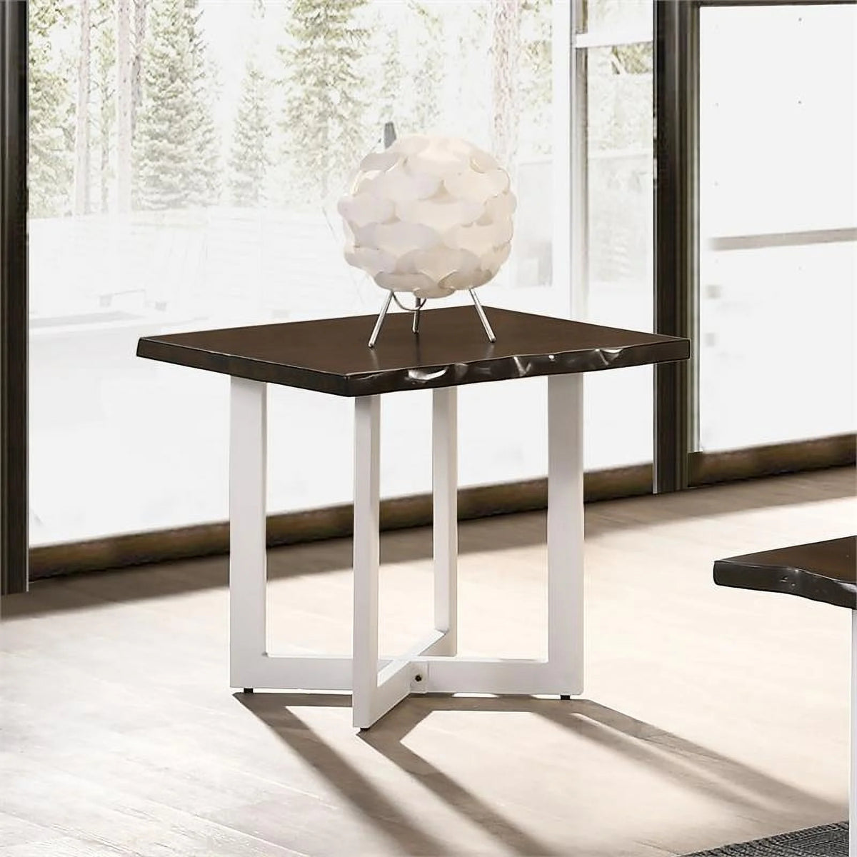 Oak and White Wood End Table Set of 2 H33417