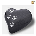 Heart with Paw Prints Pearlescent Midnight Pet Large Urn R461