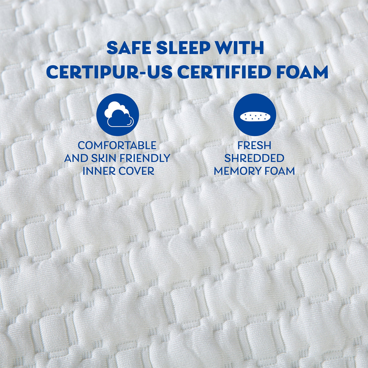 Shredded Memory Foam Bed Pillow Queen Firm C1725