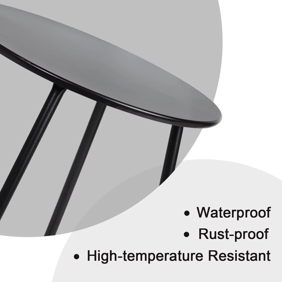 Metal Round End Table, Anti-Rust Waterproof Side Table G871247