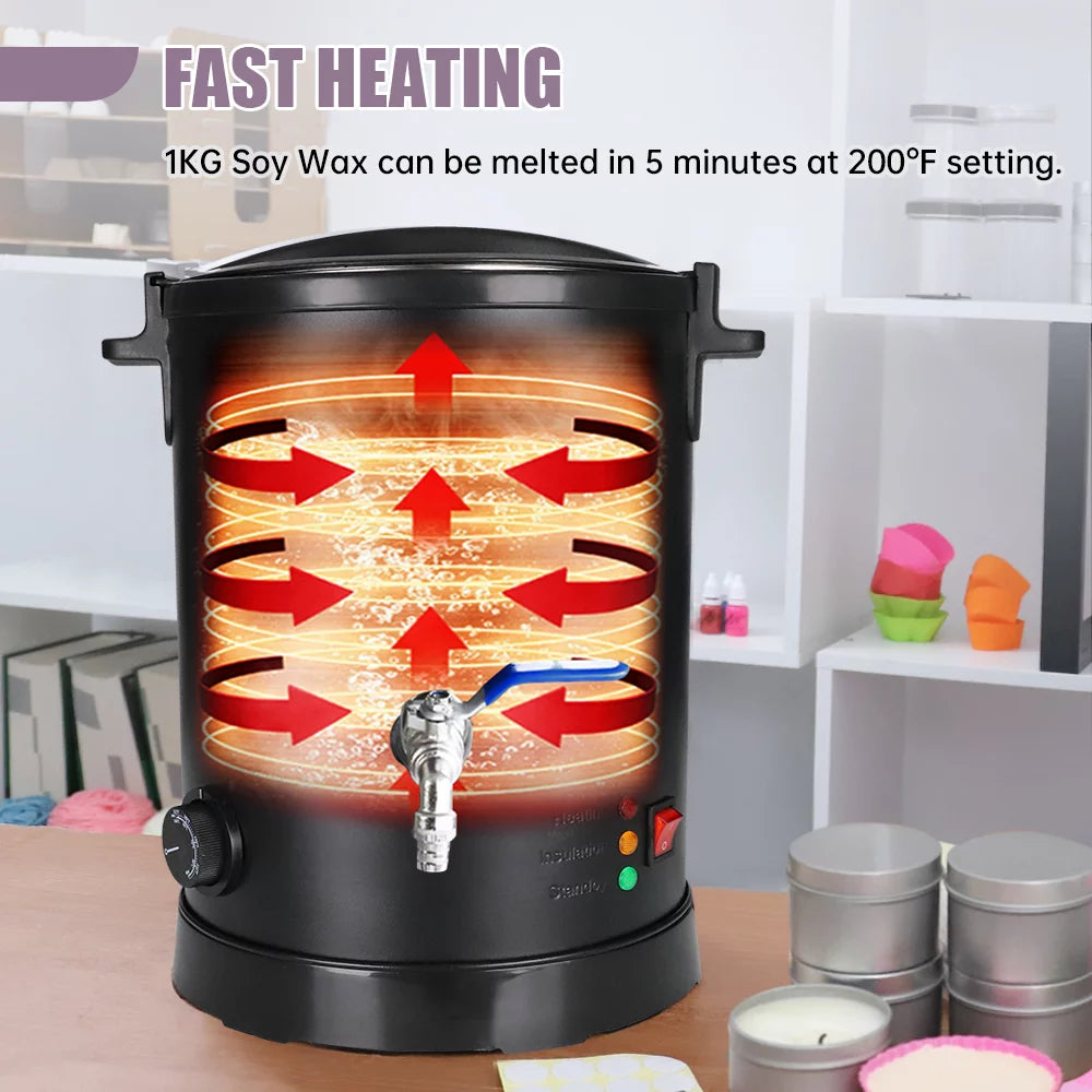 8L Electric Wax Melter with Heating Core Spout V48161